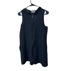 Jordan Taylor Y2K Black Hooded Sleeveless Midi Dress‎ - Zip Front - Made in USA